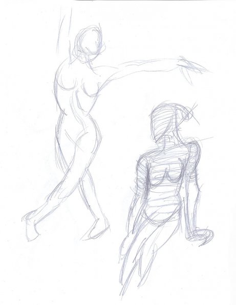Gesture Drawing - Dancing and Seated Womens