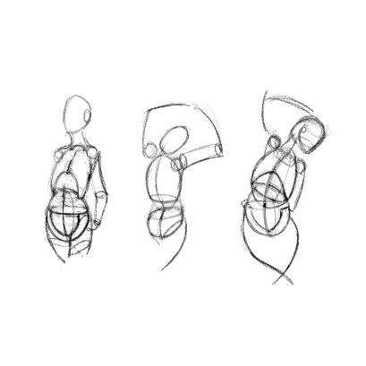 Quick Pelvis and Ribcage Sketches V